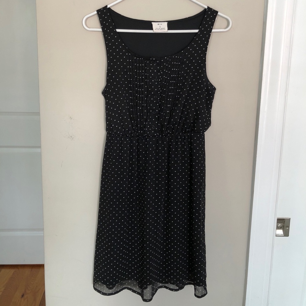 Black and white polka dot print dress